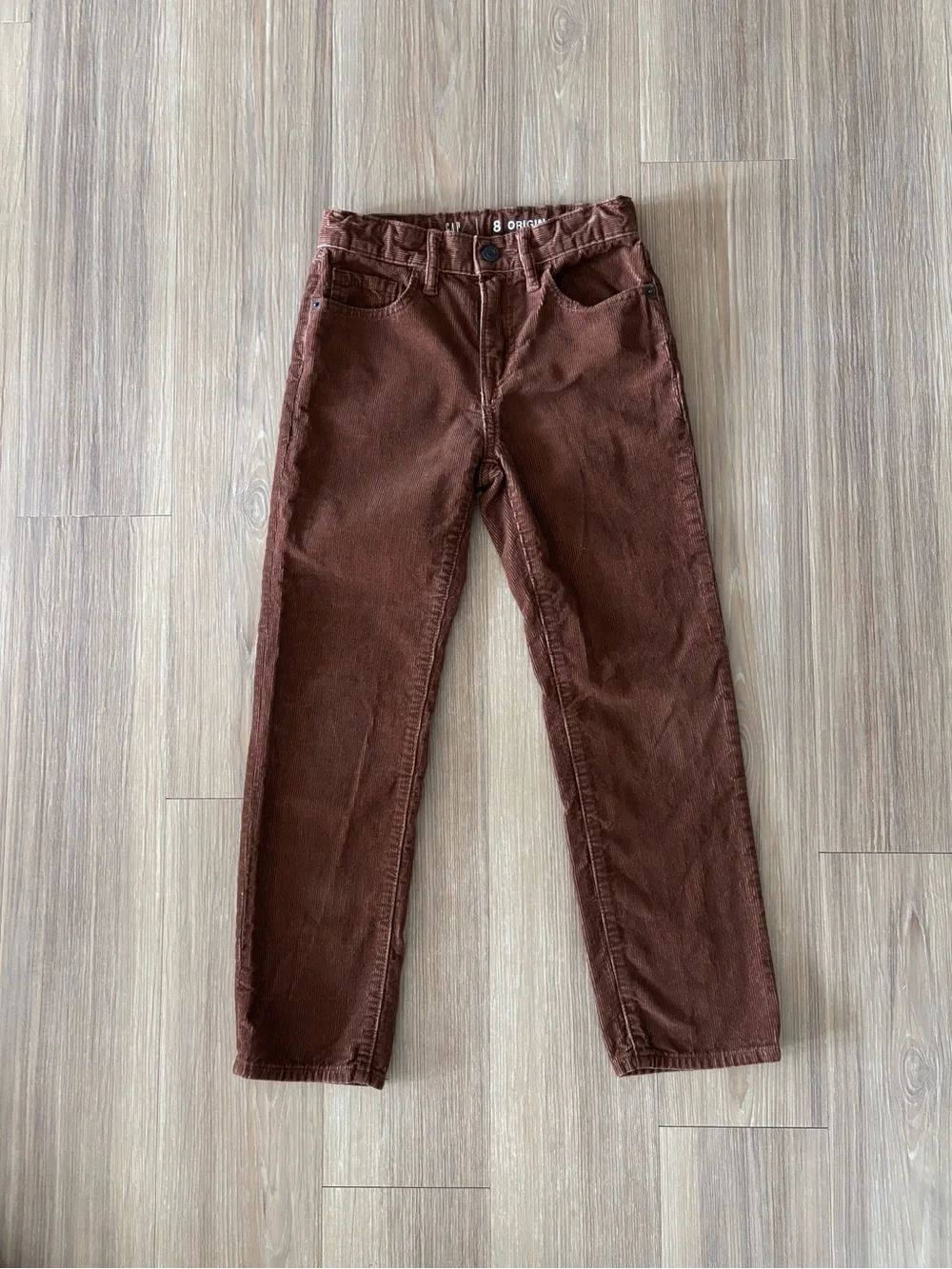 GAP Kids Corduroy Pants Brown Straight Leg Boys 8 Preppy Academia 90s NWOT
